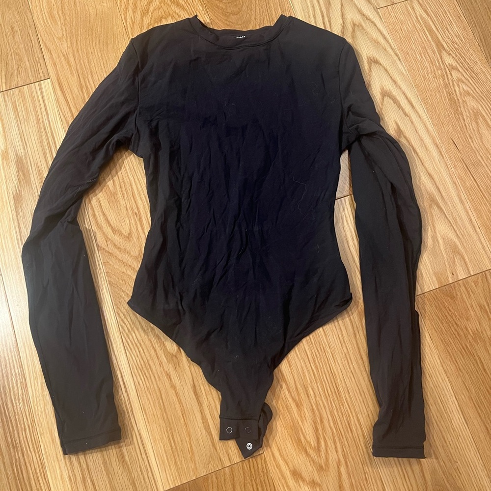 SKIMS Black long sleeve bodysuit